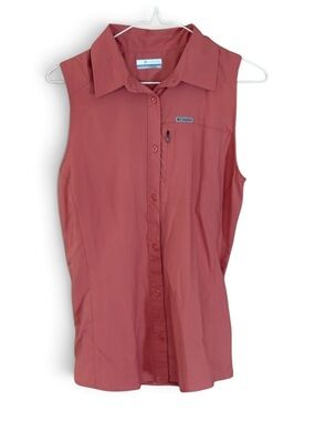 Columbia PFG Tamiami Apricot Sleeveless Button Down Lightweight Top